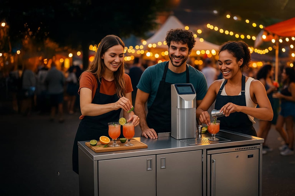 cocktailautomat-startup-rabatt-neugrunder-edelstahl-theke-streetfood-festival-gastronomie-aktion